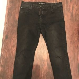 Zara jeans with fringe detail